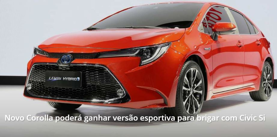 Novo Corolla Deve Ganhar Versão Esportiva