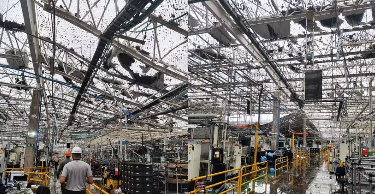 Vendaval de 90 km/h causa estragos na fábrica de motores da Toyota em Porto Feliz - Imagem do artigo